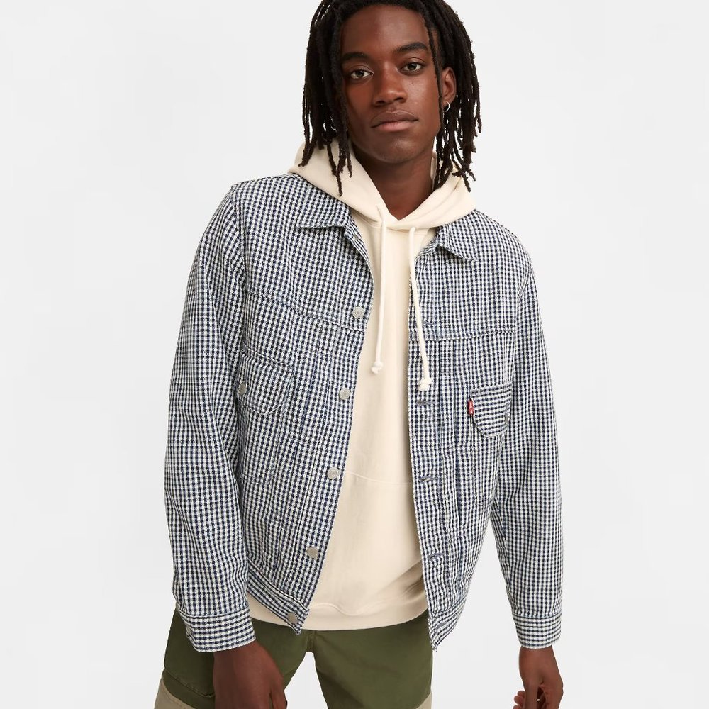 Levi's Contemporary Trucker Jacket (Indigo Gingham) Size XS